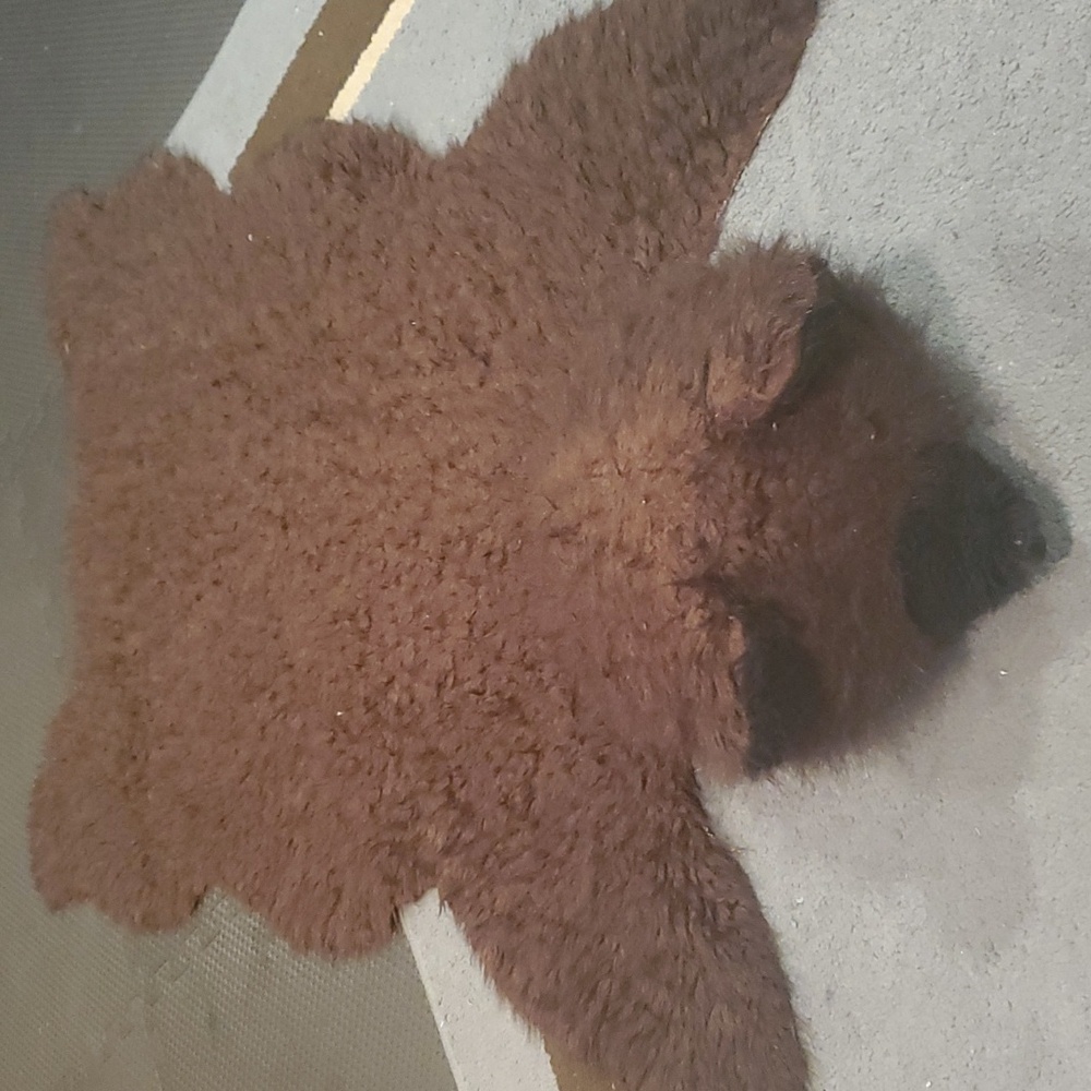 Vintage bear rug made with faux fur